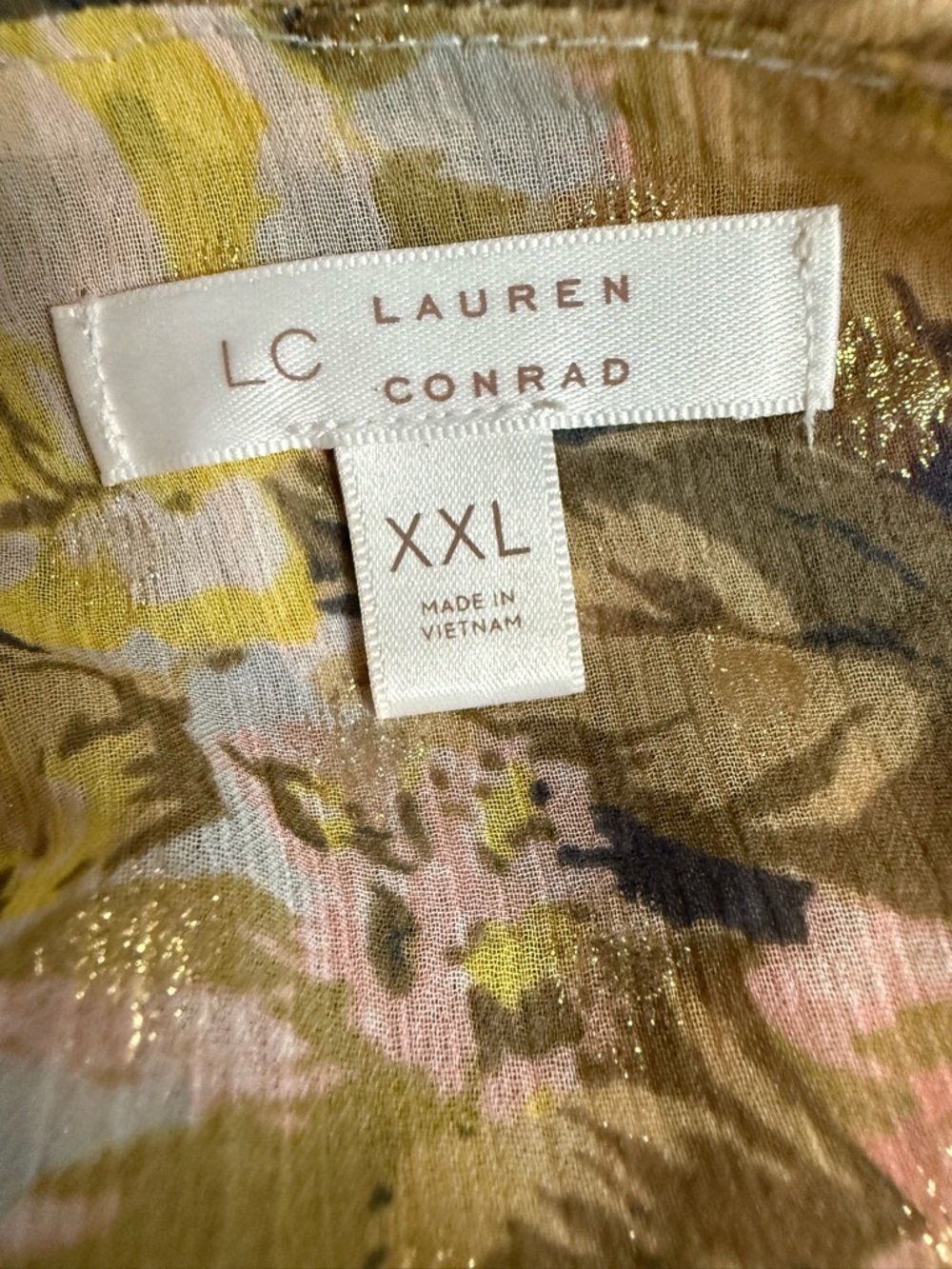 LC Lauren Conrad Floral Dress XXL – Cottagecore Romantic Summer Garden - Picture 6 of 6